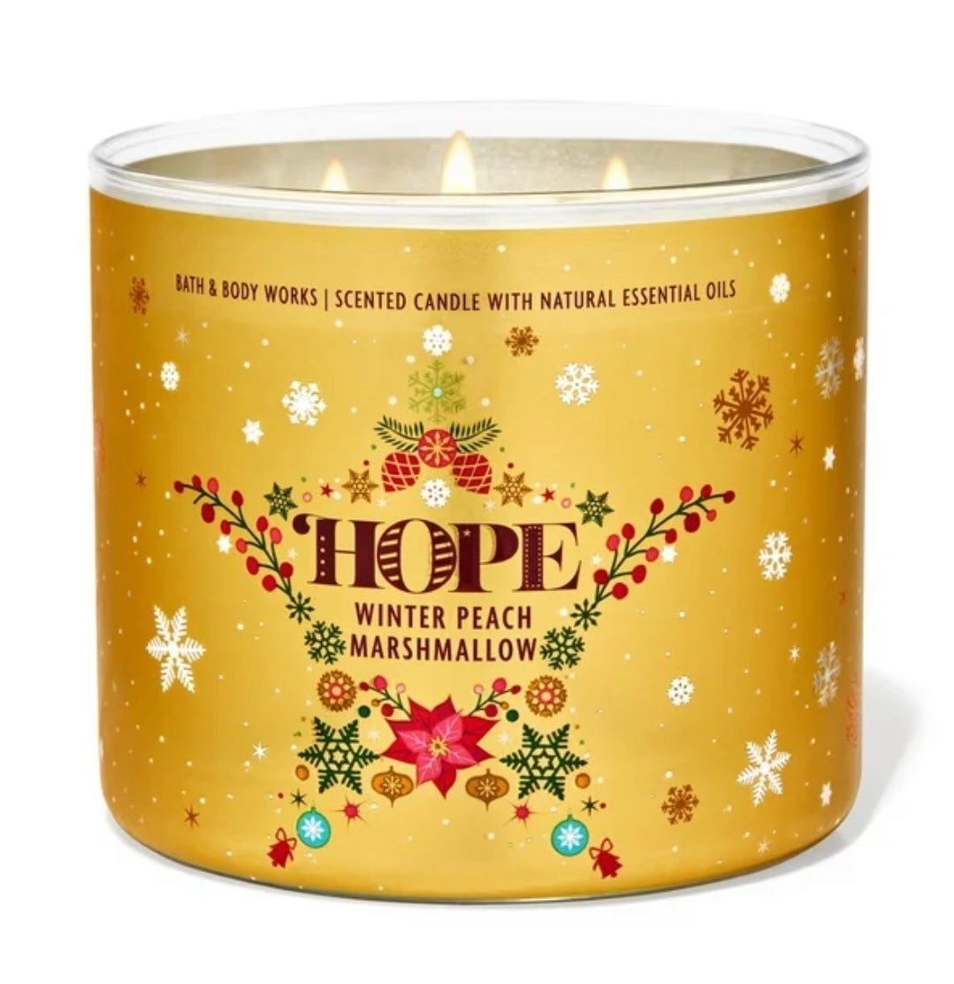 Winter Peach Marshmallow Scented Candle